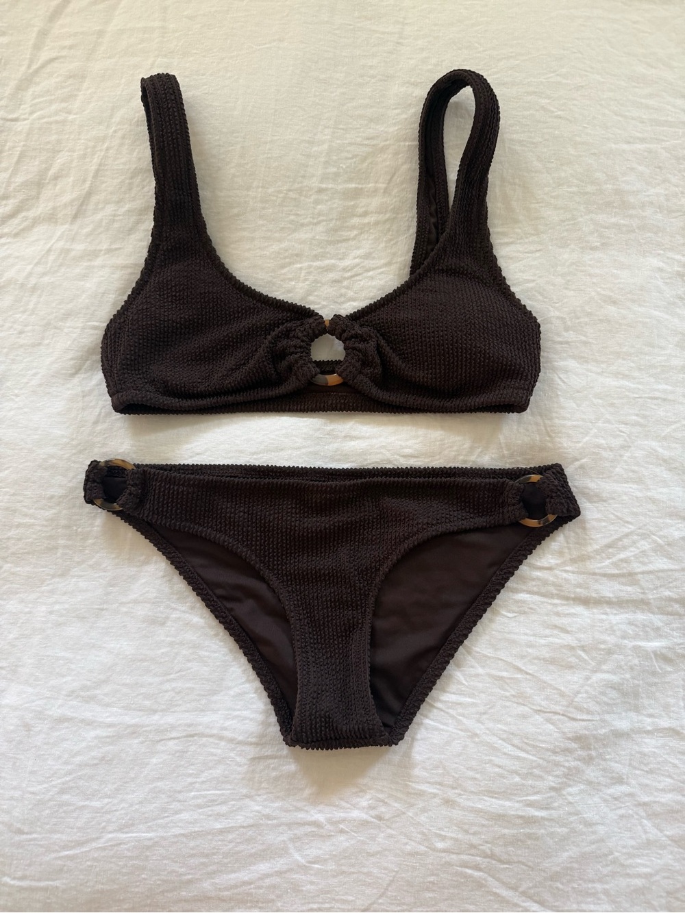 J Crew dark brown scrunchie bikini size small